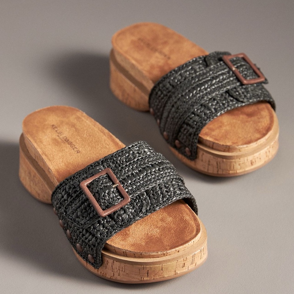 Kelsi Dagger Women's Black Woven Sandals